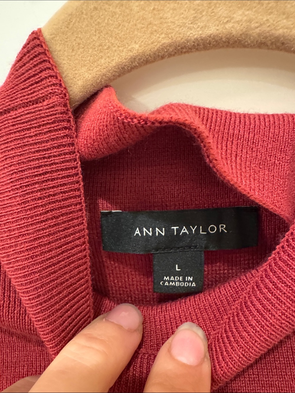 Ann Taylor Crimson Red Sleeveless Mock Neck Sweater fall autumn work wear - Picture 2 of 7